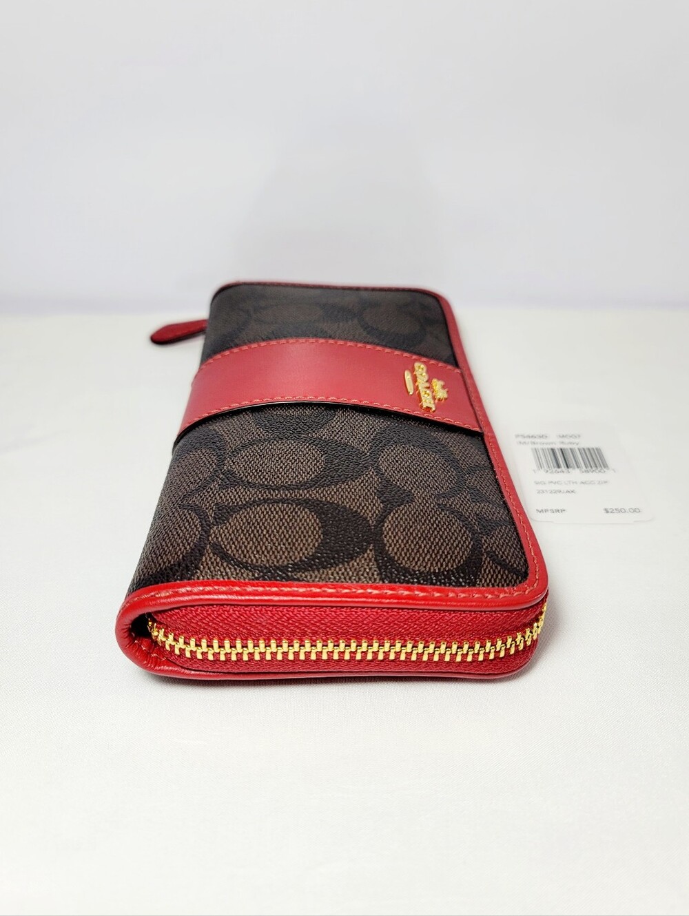 Coach Accordian zip Leather Brown Ruby Long wallet - Picture 5 of 16
